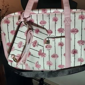 Betsey Johnson luggage set with cross body purse